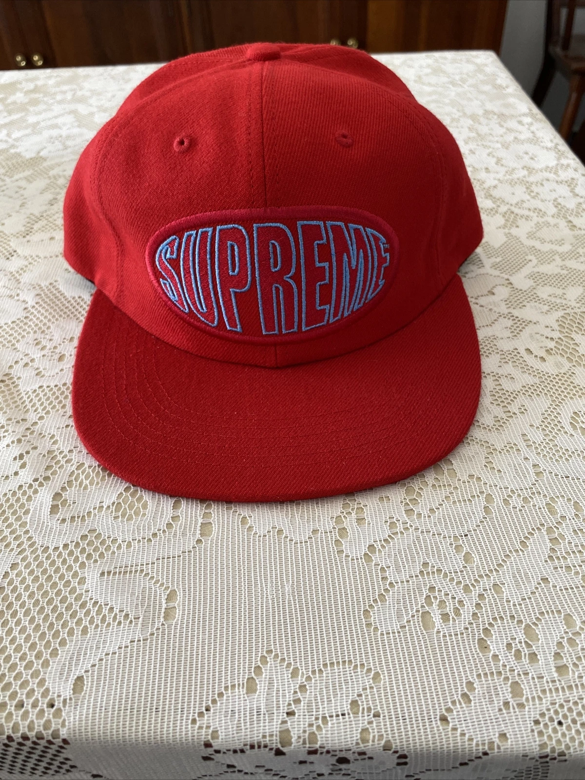 NEUF Casquette/chapeau Red SUPREME Warp 6 panneaux   OS COMME NEUF SS17 étiquettes attachées RARE