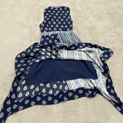 Vestido Anthropologie Maeve Cachemira Mujer XS Pequeño Azul Estampado Cuello de Vno - Imagen 11 de 20