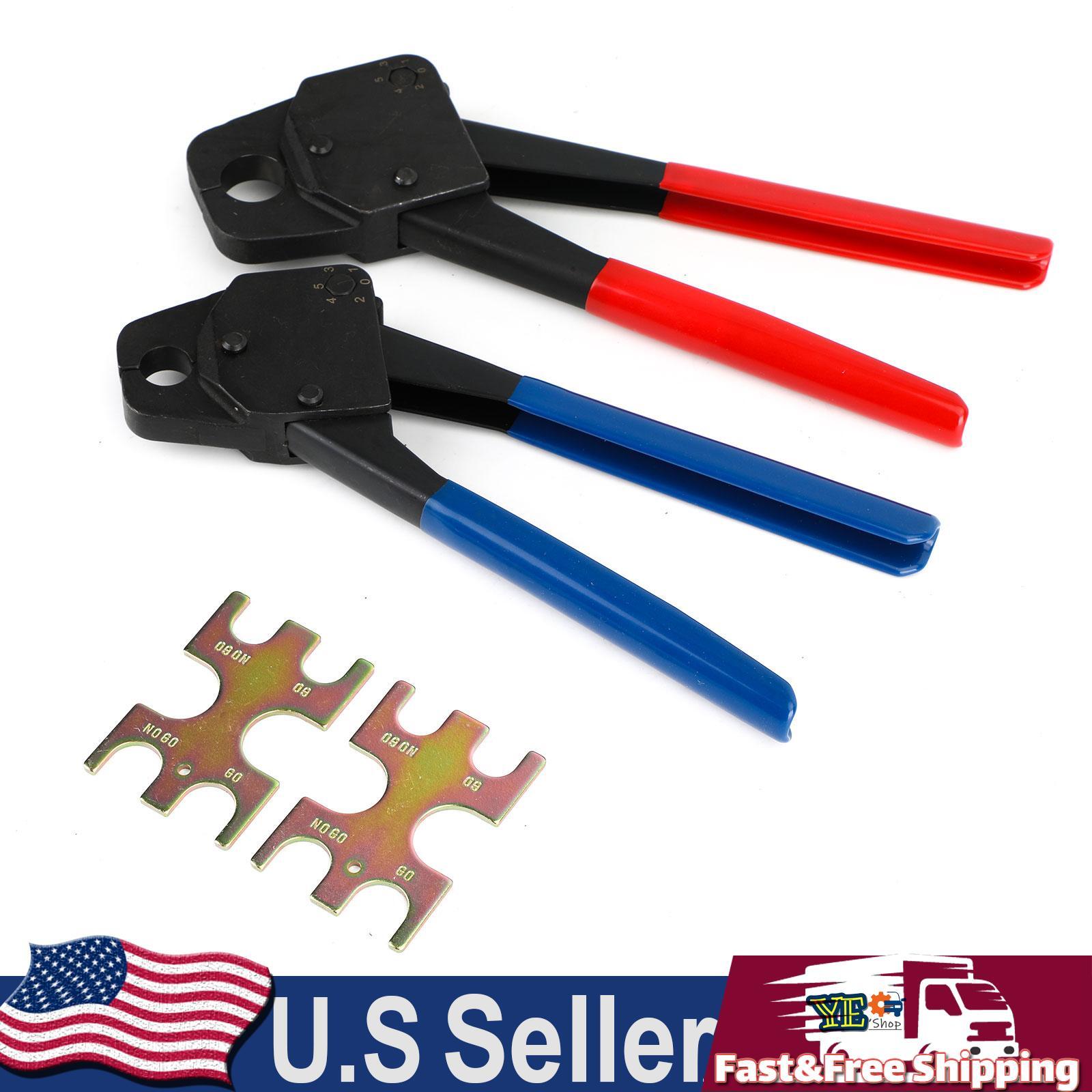 2 Pex Crimper 1/2" And 3/4" Plumbing Crimping Gonogo Angle Gauge Tools Combo eBay