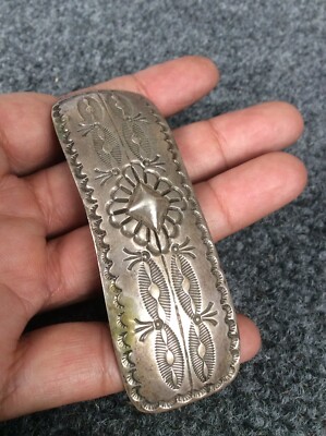 vtg. Native American Navajo sterling. Silver 925 stamp hair 