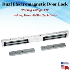 Double 12V Electric Magnetic Door Lock Dual Electromagnetic 600LB Access Control