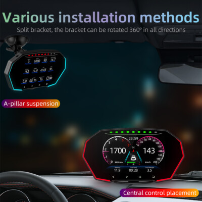OBD+GPS Car HUD Gauge Head Up Display Speedometer Vehicle DTC LCD Meter+Detector