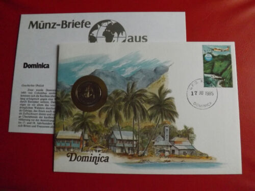 *List numizmatyczny Dominika 1985 z monetą 25 centów 1981 *(ALB12) - Zdjęcie 1 z 4