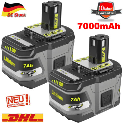 2X 18V 7,0Ah Lithium Akku für RYOBI One Plus RB18L50 P108 P107 P104 Batterie DE