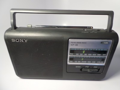 Sony ICF-38 AM/FM 2 Band Radio Portable Analog Tuning | eBay