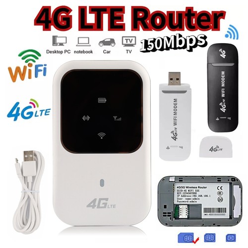 Adaptateur modem mobile hotspot SIM routeur WiFi 4G LTE haut débit débloqué sans fil - Photo 1 sur 31