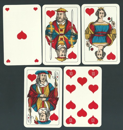 RARE vintage CARD DECK year 1914 switzerland COMPLETE 52 cards w/ 2 JOKERS mint! - 第 1/12 張圖片