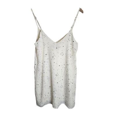 Lulus Dress Women's Small Shift Spaghetti Strap Spotted White Black