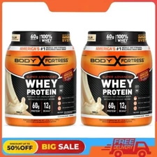 2 Packs Body Fortress Super Advanced Whey Protein Powder, Vanilla, 1.74 lbs