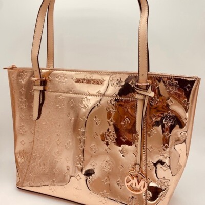 michael kors rose gold tote