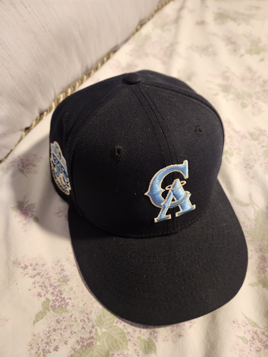 Men's California Angels Black/Blue Fitted 35th Anniversary New Era Hat Size 
