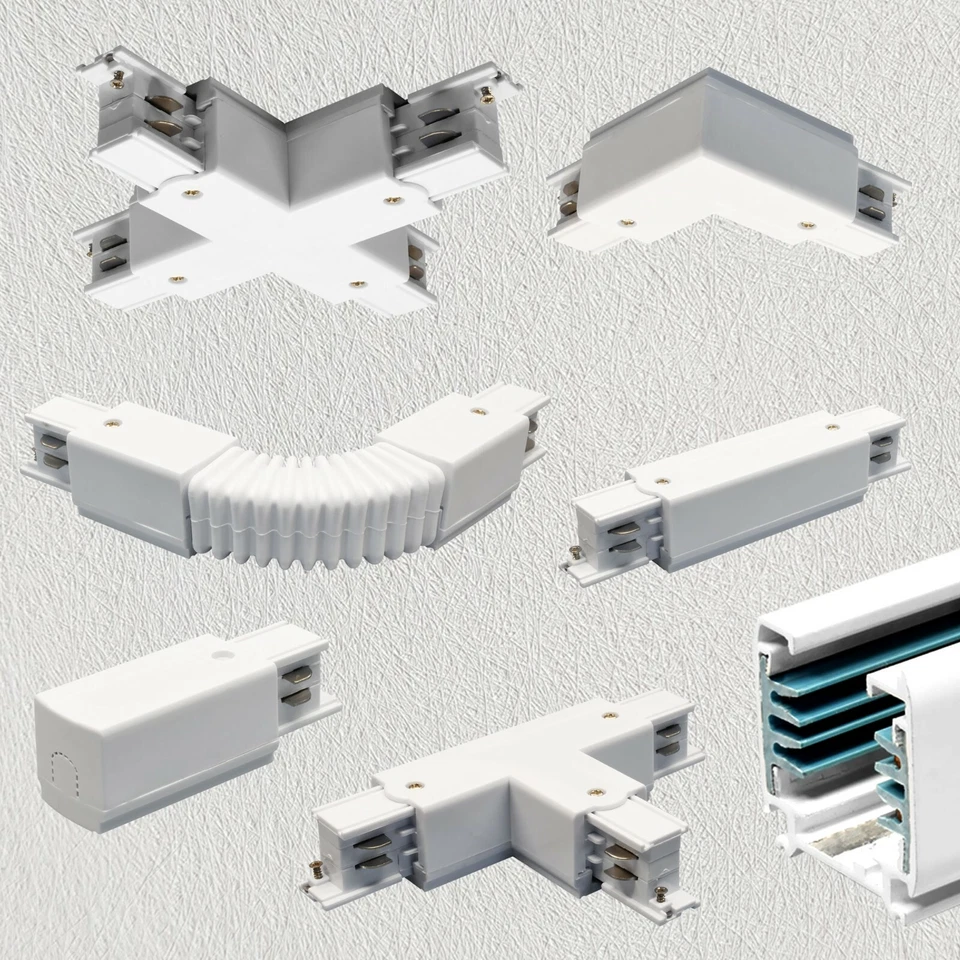 MAXKOMFORT Verbinder / Kupplung für 3-Phasen Schienensystem Stromschiene Aufbauschiene