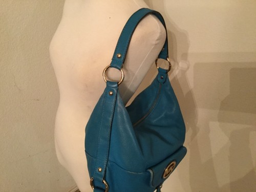 Michael kids Tile Blue Medium Large Zip Tote Leather shoulder bag - Picture 4 of 10