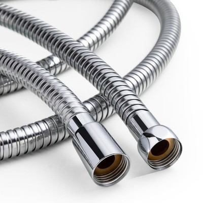 OFFO Brauseschlauch mit großer Bohrung, 11 mm High-Flow Knickschutz 1,5 m, chrom