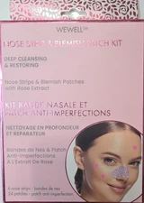 WEWELL Nose Strip & Blemish Patch Kit Rose 30ct Deep Cleansing Restoring Skin C