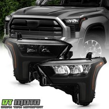 Jdm Black For 2022-2024 Toyota Tundra Led Headlights Headlamp W Halogen Signal Jdm Black For 2022-2024 Toyota Tundra Led Headlights Headlamp W Halogen Signal