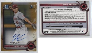 2022 Bowman Chrome Prospect Auto Gold Refractor /50 Yan Contreras #CPA-YC Auto