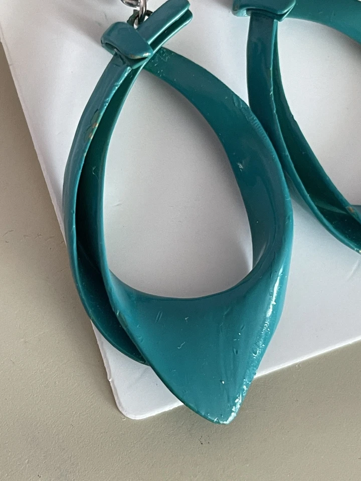 Eddie Borgo Blue Kerchief Drop Earrings Teal Designer Post back $325 Retail - Image 4 of 4