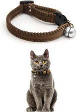 Cat Collar Breakaway with Bell, Double-Layer Ultra Soft Velvet Kitten Collar for