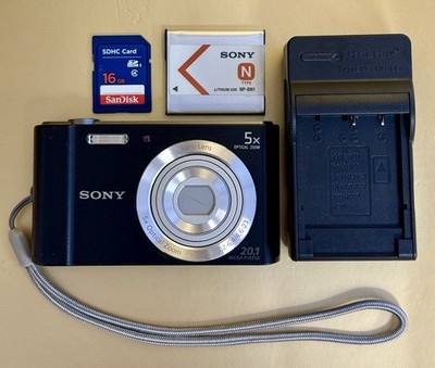 Sony Cybershot DSC-W800 20.1MP Compact Digital Camera-Black  W/ Extras!