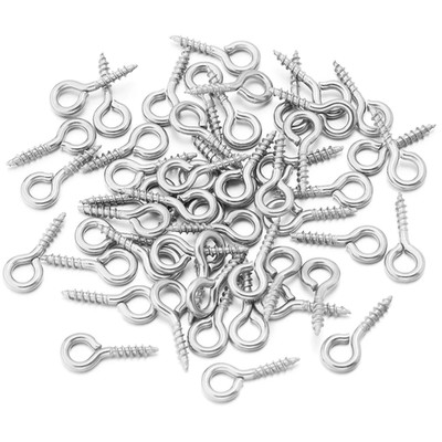 20-50Pcs Small Tiny Mini Eye Pins Eyepins Hooks Eyelets Screw Threaded Gold Clas