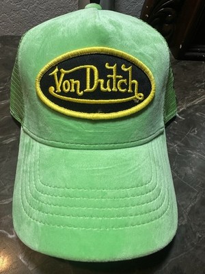 Von Dutch Green Trucker Hat Mesh Back Adjustable 'Hollywood' Men's One Size
