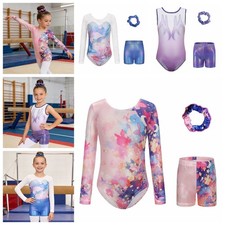 Girls Dancewear Cheerleading Leotard Workout Gymnastics Bodysuit Outfits Ballet