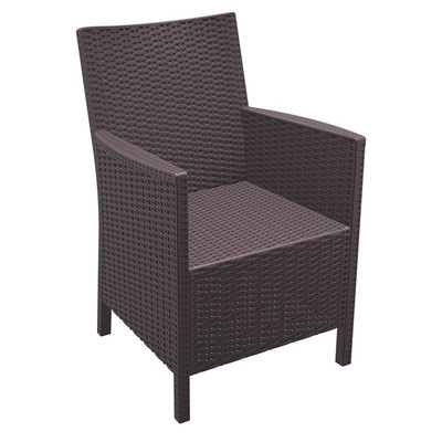 Compamia California Resin Wickerlook Patio Chair in Brown (Set of 2)