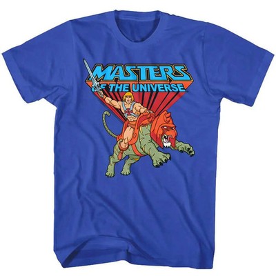 He-Man Riding Battle Cat T-Shirt Size S-4XL