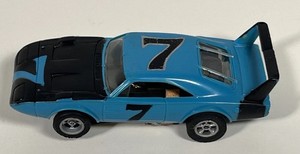 Aurora AFX Dodge Charger Daytona Superbird #7 HO Slot Car Blue