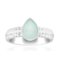 Aqua Chalzedon Plattierter Silberring
