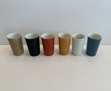 Juego de 6 tazas de sake MCM de colección Kenji Fujita Freeman Lederman óxido, negro, blanco, dorado, azul