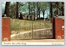 Vintage Graceland Elvis Presley Home Music Gates Memphis TN Postcard Dexter