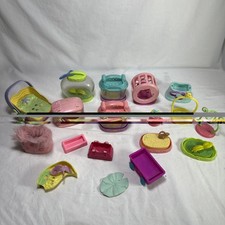 vintage littlest pet shop Accessories Lot LPS VTG Toy Cages Hamster Wheel