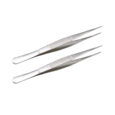 5-1/2 Inch Stainless Steel Tweezers with Straight Serrated Tip Multipurpose F...