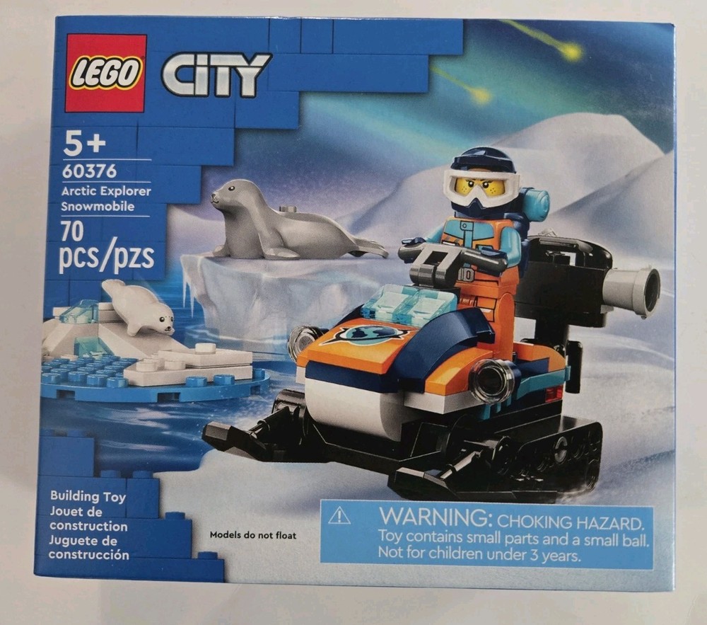 LEGO Arctic Explorer Snowmobile Building Set 60376 Retired 70 Pieces - New