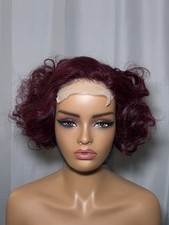 Curly Burgundy Lace Front Wig Short Curly Hair 5x5, 200 Fashion Theme for Women