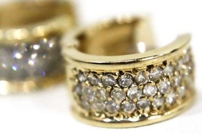 14 KT Gold Diamant (getestet) Huggie Creolen (8,6 Gramm t.wt)
