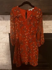 Collective Concepts Women's Floral Print Long Sleeve Dress Size S