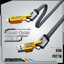 4-in-1 65W Fast Charging Cable USB Type C PD Multi Charger Cord