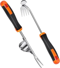 Weed Puller Tool, Rubber Handle Weed Remover Tool, Manual Weeder,V-Shaped Weedin