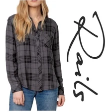 Rails Hunter Button Up Women’s Top Charcoal Jet Size XS