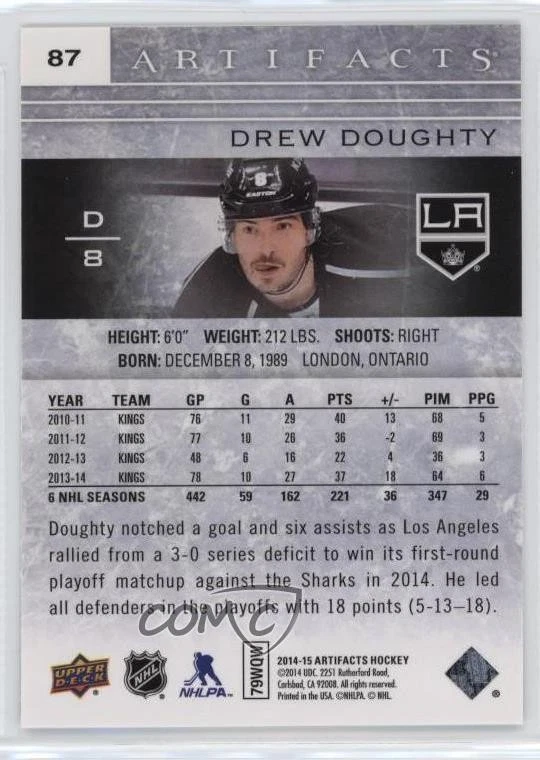 2014-15 Upper Deck Artifacts Drew Doughty #87 - Image 2 of 2
