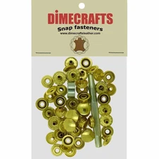 Dimecrafts Leather 5/16 Inch Line 24 Snap fastener kit CT.15 w/Tools - Gold