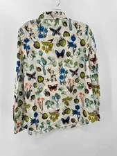 Pre-Owned J Mclaughlin Ivory Size Large Floral Button Down