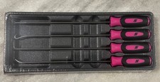 New Snap-on Electric Pink 4pc Soft Grip Long Pick Set Sglasa204cep