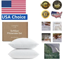 Pamper Your Sleep: Durable SoftPhiber White Pillowcase Set of 2, Queen Size
