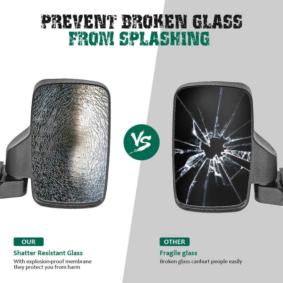 Juego de espejos retrovisores centrales de visión lateral UTV para Kawasaki Mule PRO FX FXT DX DXT PRO-MX Foto 2 de 4