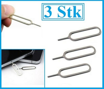3x Sim Karten Pin Nadel Öffner Stift Slot Tool iPhone SE XS XR X 11 12 13 14 15