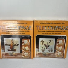 Lot Of 2 Vintage Craft Master Tilecoupage Decoupage Sponge Painting DIY VTG
